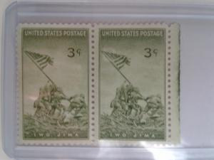 SCOTT # 929 MARINES- FLAG RAISING DOUBLES GEMS POST OFFICE FRESH