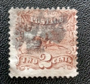 US Sc #113 Used FINE Post Horn & Rider 1869