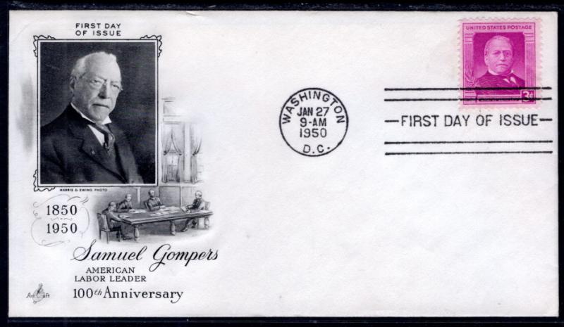 US 988 Samuel Gompers Artcraft U/A FDC