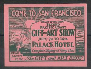 55211 -  VINTAGE  POSTER STAMP Label - USA: San Francisco GIFT & ART SHOW 1930'S