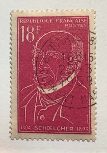 France 1957 Scott 819 CTO - 18fr,  Victor Schœlcher,  abolitionist