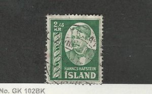 Iceland, Postage Stamp, #285 Used, 1953-54