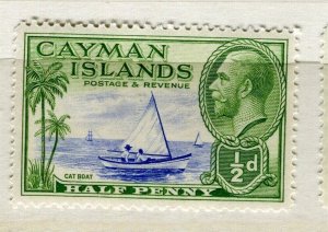 CAYMAN ISLANDS; 1930s early GV pictorial issue fine Mint hinged 1/2d. value