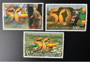 Benin 2010 Mi. 1645 - 1647 Fiftieth Anniversary of Independence Unabhängigkeit