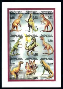 [75630] Comores 1998 Prehistoric Animals Dinosaurs Imperf. Sheet MNH