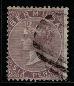 BERMUDA SG6 1865 6d DULL PURPLE USED