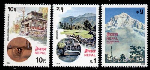 Nepal 385-7 MNH Jwalaji Dailekh Temple, Mt Dhaulagiri 