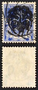 Burma SGJ13 6p Bright Blue fine used Cat 110 pounds