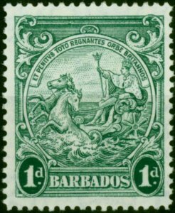 Barbados 1942 1d Blue-Green SG249b P.13.5 x 13 Fine LMM