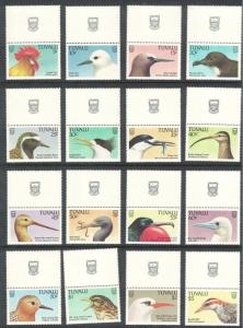 Tuvalu Birds 16v with labels SG#502-517tl