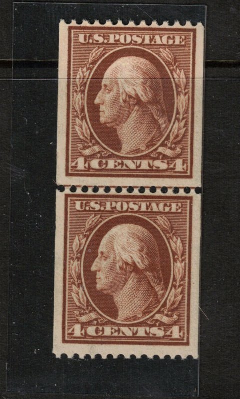 USA #350 Very fine Never Hinged Line Coil Pair **With Certificate**