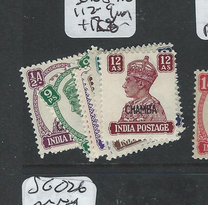 INDIA CHAMBA (P0604B) KGVI SG 108-110, 112-9  MOG