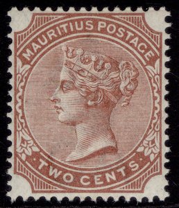 MAURITIUS QV SG102, 2c venetian-red, NH MINT. Cat £40.