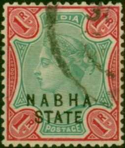 Nabha 1893 1R Green & Carmine SG30 Fine Used