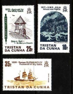 Tristan Da Cunha-Sc#368-70- id12-unused NH set-Shipwrecks-1985-