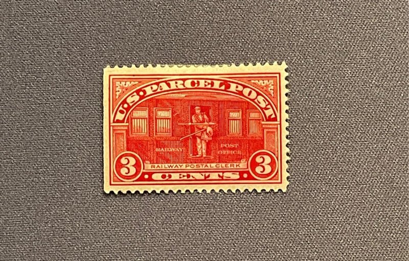 Q3, 1913 3c Parcel Post Stamp, Mint, PH, Left SE, CV $10.00