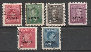 O4,O12-O15A Canada Used Officials O.H.M.S.