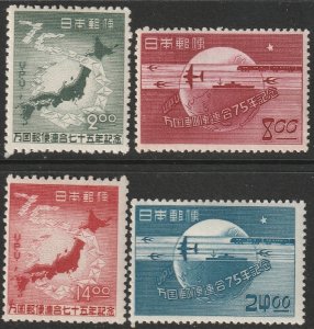 Japan 1949 Sc 474-7 set MH* (476 disturbed gum)