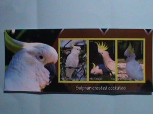 ​TONGA STAMP-SULPHUR CRESTED COCKATOO  PARROT-MNH STAMP SHEET