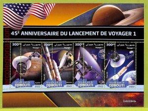 B0256 - DJIBOUTI - MISPERF ERROR Stamp Sheet - 2022 - SPACE,LAUNCH OF VOYAGER 1-