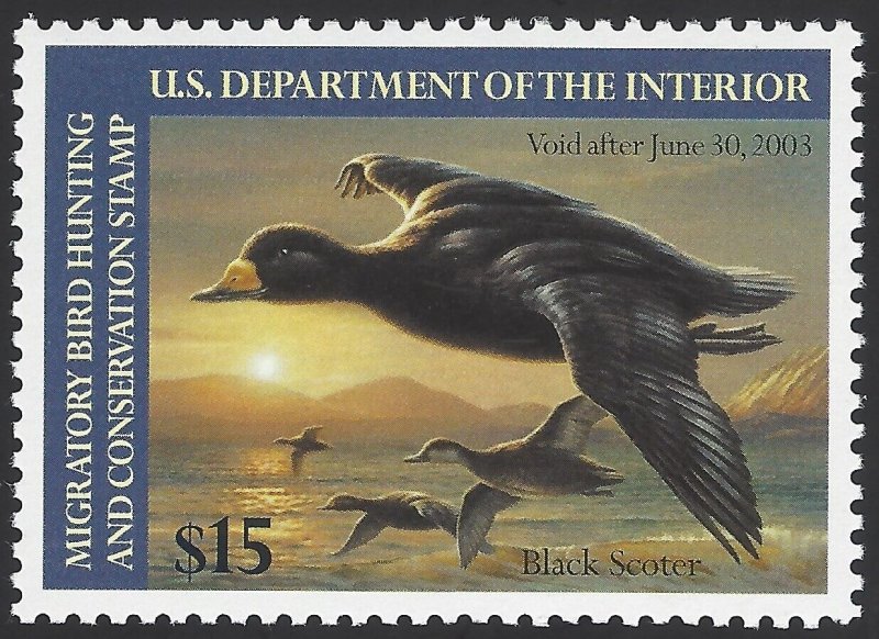 US Scott # RW69 MNH OG XF, 2002 US Federal Duck Stamp  Well Centered