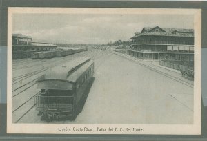 Costa Rica  1923 Railway Station-Limon 4c red on cream address side clean. Scarce view