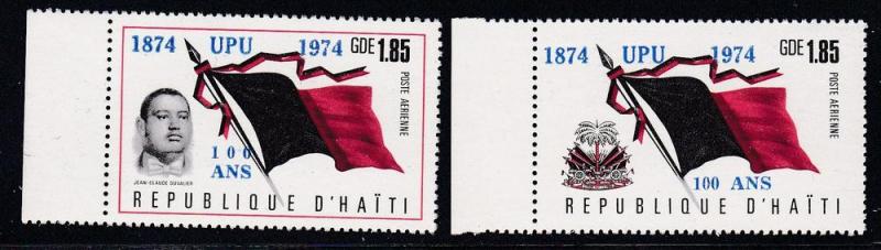 Haiti # C432-433, UPU Anniversary, Mint NH, Half Cat