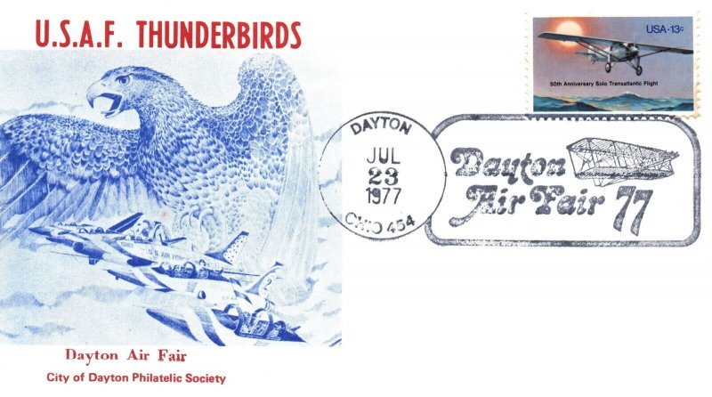 U.S.A.F. THUNDERBIRDS DAYTON AIR FAIR EVENT CACHET COVER 1977