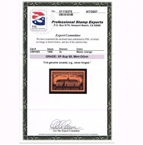 EXCEPTIONAL GENUINE SCOTT #1083 MINT PRISTINE OG NH PSE CERT GRADED XF-SUPERB-95