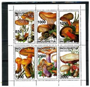 Ingushetia 1997 (Russia Local Stamp Issues) Mushrooms Sheet Perforated mnh.vf