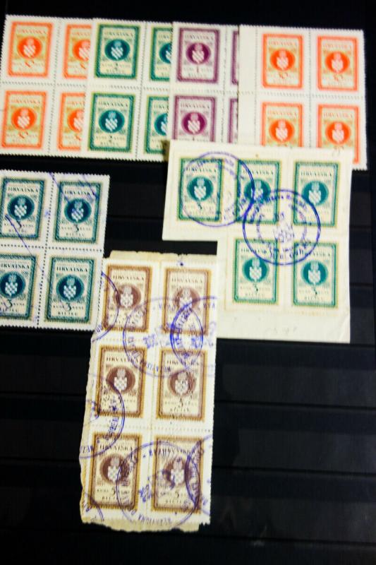 Croatia Revenue Stamps Early Mostly Mint on Stock Pages Rare