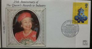 GB 1990 Queens Industry Awards Benham BS24-27 Limited Edition Silk Cover FDC