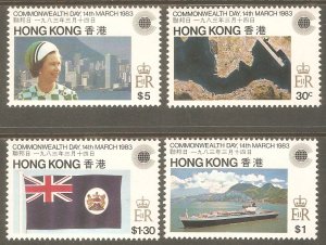 HONG KONG Sc# 411 - 414 MNH FVF Set4 Commonwealth Day 1983 Flag Ship Map