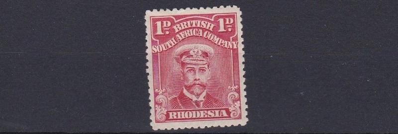 RHODESIA  1913   S G 194    1D  SCARLET  MH  GUM WRINKLE