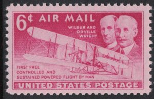 United States; #C45 Airmail Wright Bros 6c 1949; Mint Never hinged MNH BO