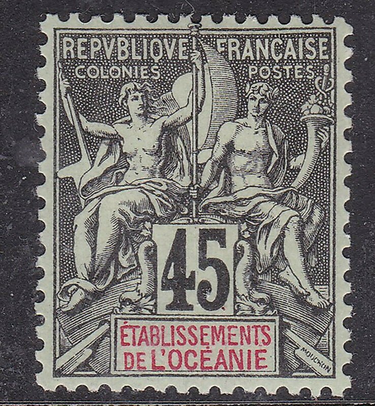 FRENCH  OCEANIA ^^^^1900  Yvert# 49  hingeCLASSIC( well centered)  $$@sc47oceaeb 