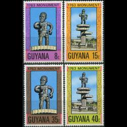 GUYANA 1977 - Scott# 263-6 Cuffy Monument Set of 4 NH