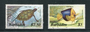 Barbados 657a and 658a Marine Life Used Stamps 1987 