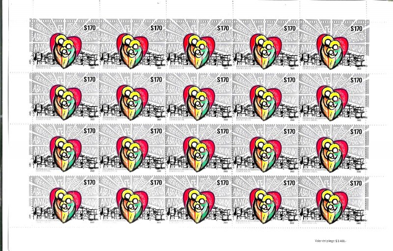 #75212 ARGENTINA 2022 CHRISTMAS NATAL NOEL NAVIDAD RELIGION FULL SHEET (x20) MNH