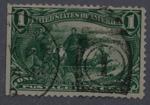 United States #285 XF Used Circle Place and Barred Oval with Number Guideline