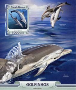 Guinea-Bissau 2016 MNH Dolphins 1v S/S Marine Animals Rough Toothed Dolphin