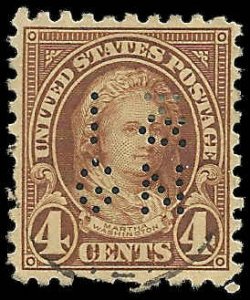 US - #585 - Used - Perfin - SCV-0.65