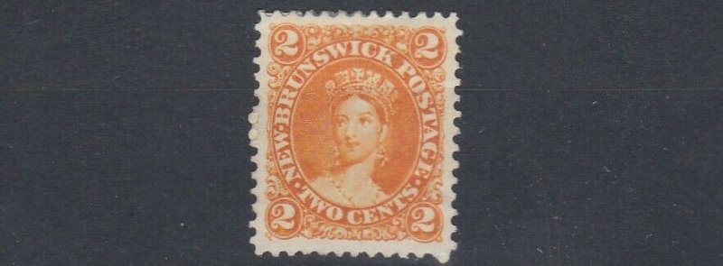 NEW BRUNSWICK   1860  S G 10  2C  ORANGE   MH    CAT £35  SOME TONING