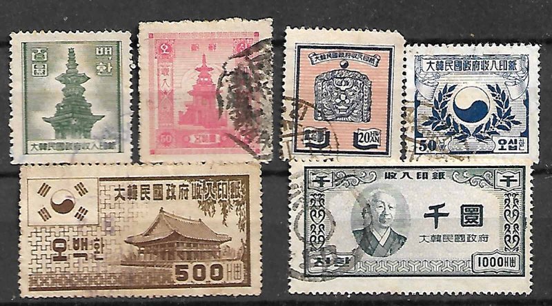 KOREA FISCAL REVENUE TAX  OLD CLASSICAL STAMPS