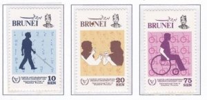 Album Treasures Brunei Scott # 273-275  Year of the Disabled  Mint NH