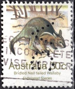 Australia; 1981: Sc. # 791: Used Single Stamp w/Perfins