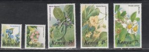 Kenya # 350-354, Flowers, Mint NH, 1/2 Cat.