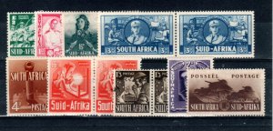 South Africa 1941-46 War Effort set SG 88-96 MH 7 horizontal pairs and 2 singles