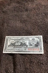 Cuba-1897-10 cent.Banco Espanol de la Isla de Cuba-Bill Serie K # 0314931-UNC.