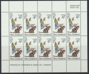 New Zealand MNH SG MS1057  SC#  B90a  1974 Health Cats & Dogs see scans